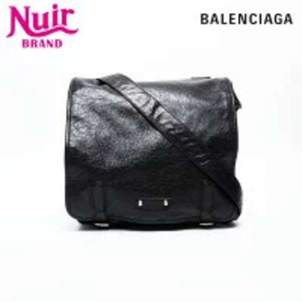 Balenciaga Leather Motocross Shoulder Bag Black - Picture 1 of 12